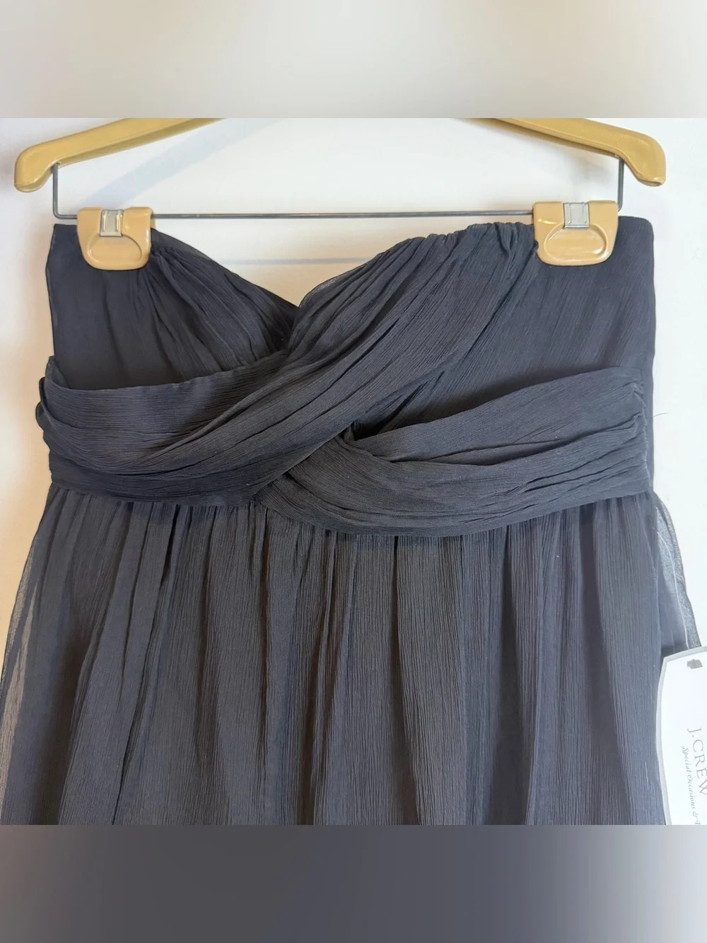 J. Crew Taryn Black Strapless Sweetheart Cocktail Dress in Silk Chiffon